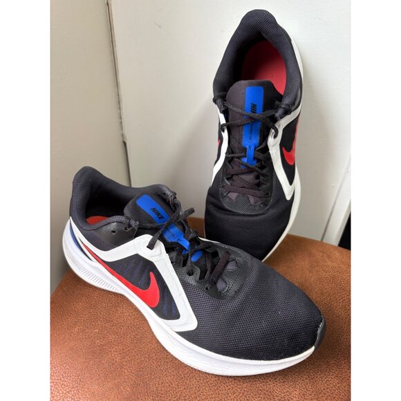 NIKE MENS SNEAKER RUNNING SHOES SIZE 11 DOWNSHIFTER BLACK RED BLUE COMFORTABLE - Picture 1 of 9